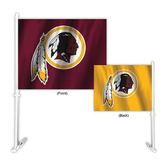 🏈🆕 WASHINGTON REDSKINS DOUBLE SIDED CAR FLAG - HOME-AWAY DESIGN - NFL - MEN - Picture 1 of 3